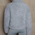 Veste teddy courte zippée col montant
