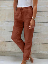 Pantalon Lin Taille Haute Confort