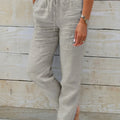 Pantalon Lin Taille Haute Confort
