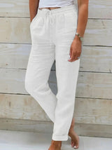 Pantalon Lin Taille Haute Confort
