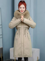 Parka longue capuche col fourrure amovible