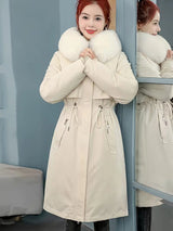 Parka longue capuche col fourrure amovible