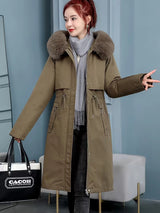 Parka longue capuche col fourrure amovible