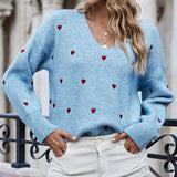 Pull Doux à Motif Cœur Brodé