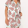 Pyjama Satin Imprimé Noël Confort Luxe