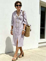 Robe Chemise Longue Rayée Confort