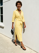 Robe Chemise Longue Rayée Ceinturée