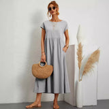 Robe ample col rond poches discrètes
