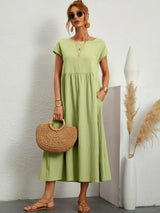 Robe ample col rond poches discrètes