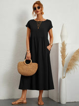 Robe ample col rond poches discrètes