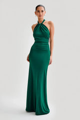 Robe longue halter dos nu