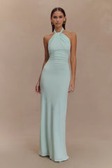 Robe longue halter dos nu