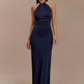 Robe longue halter dos nu