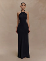 Robe longue halter dos nu