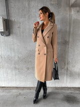 Manteau Long Laine Double Boutons