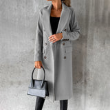 Manteau Long Laine Double Boutons