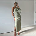 Robe Asymétrique Satin Chic