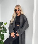 Cardigan long en maille oversize