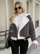 Blouson aviateur doublé sherpa ceinturé
