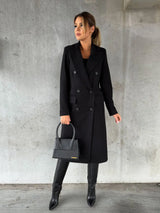Manteau Long Laine Double Boutons