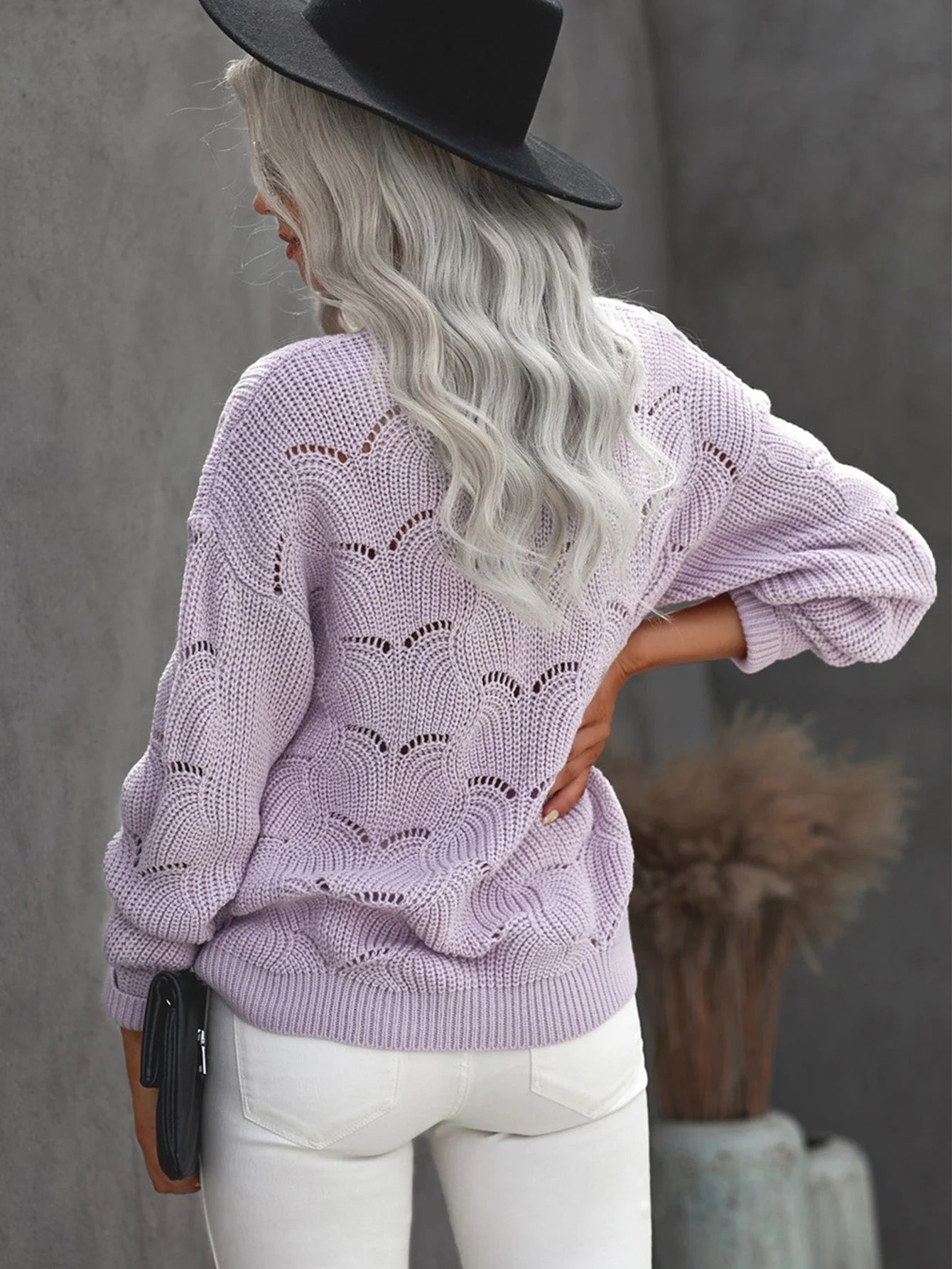 Cardigan col V tricoté