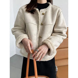 Veste suédine teddy boutonnée droite courte