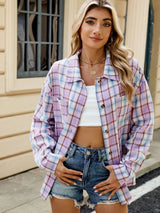 Chemise boutonnée carreaux oversize