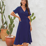 Robe longue col V Coupe Évasée