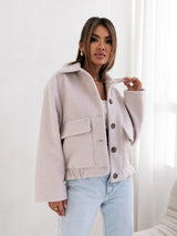 Veste Courte en Laine à Boutons