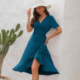 Robe longue col V Coupe Évasée