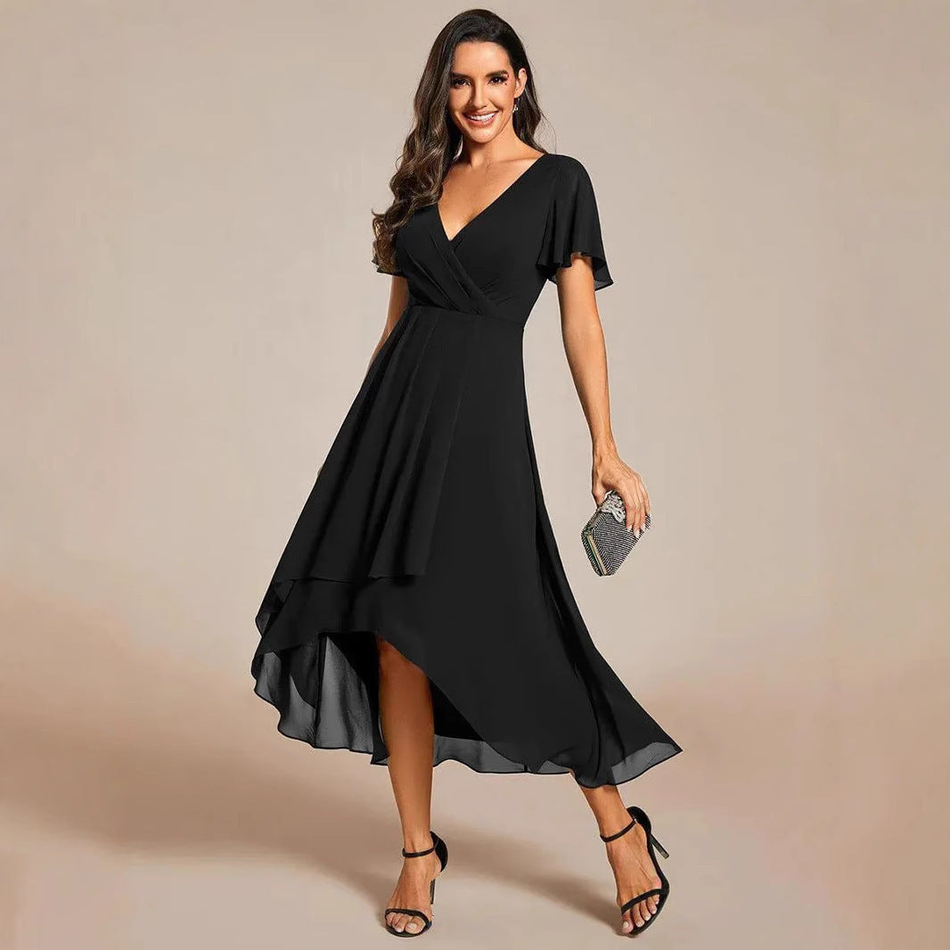 Robe Mi-Longue Évasée Volants