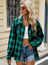 Chemise boutonnée carreaux oversize