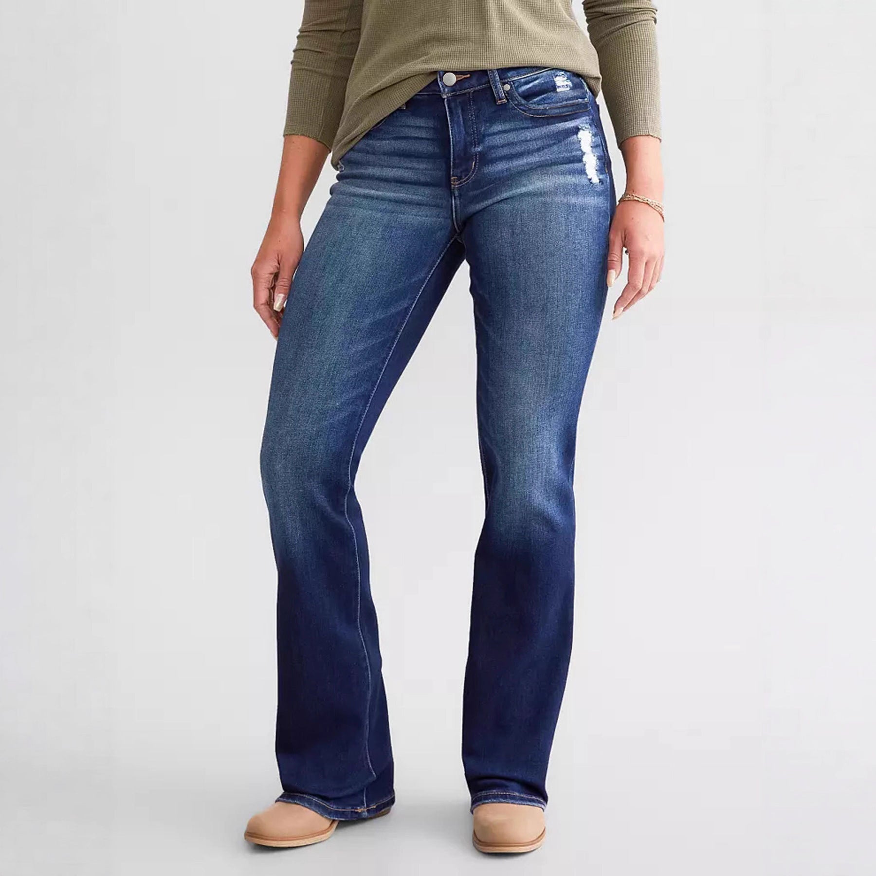 Jean Bootcut Destroy Mi-Taille