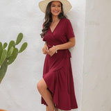 Robe longue col V Coupe Évasée