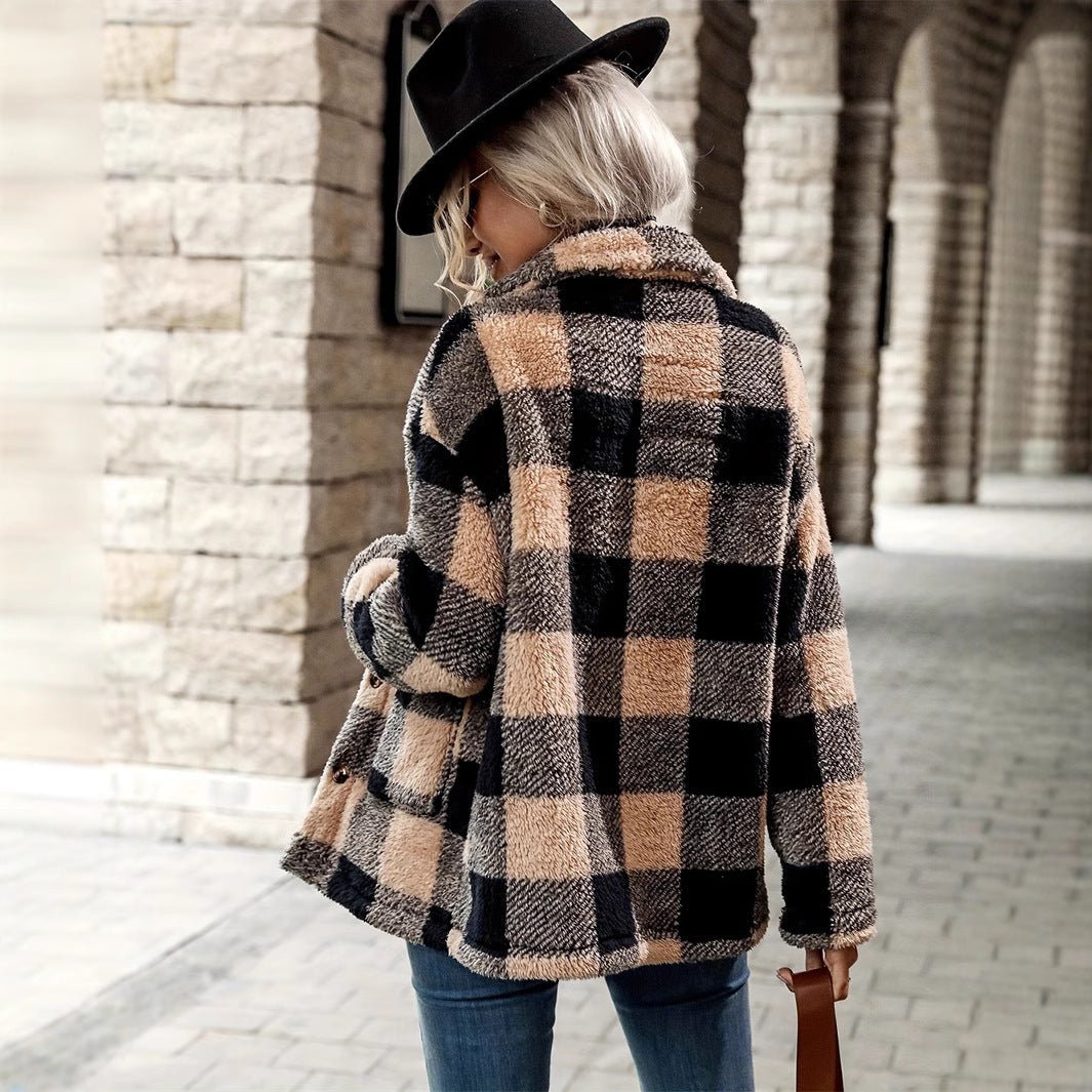 Manteau Plaid – Décontracté Élégant