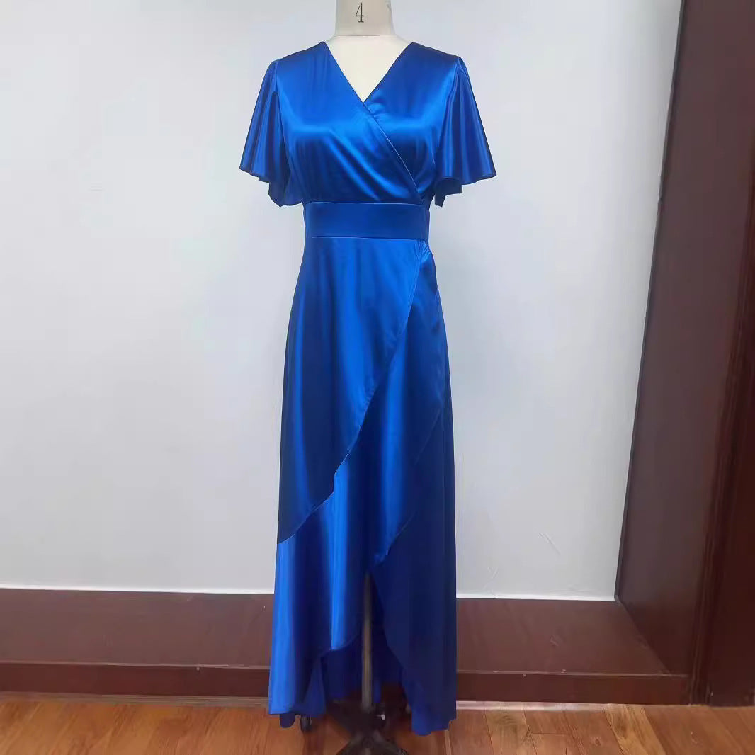 Robe Longue Asymétrique Satin