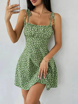 Guarujá - Robe Courte Fleurie Verte