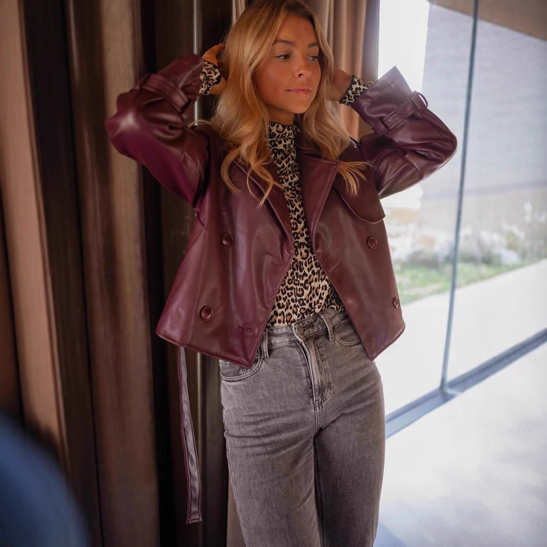 Manteau Veste Cuir Hiver Valissea Femme