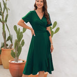 Robe longue col V Coupe Évasée