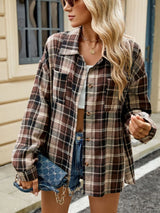 Chemise boutonnée carreaux oversize